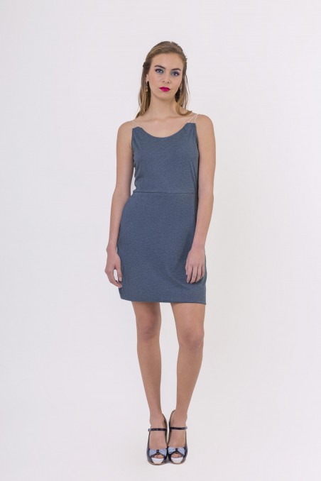 Robe à bretelles Holly Bleu Chiné