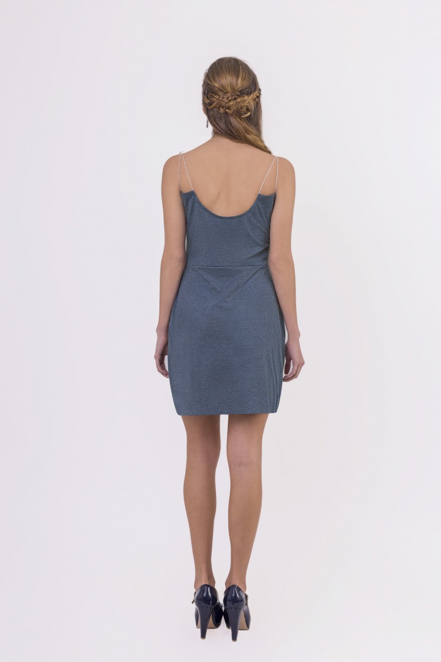 Robe à bretelles Holly Bleu Chiné