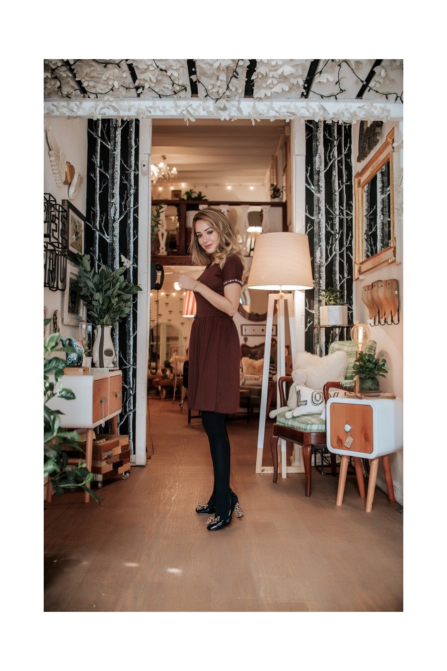 Robe Gabriela Brun-rouge