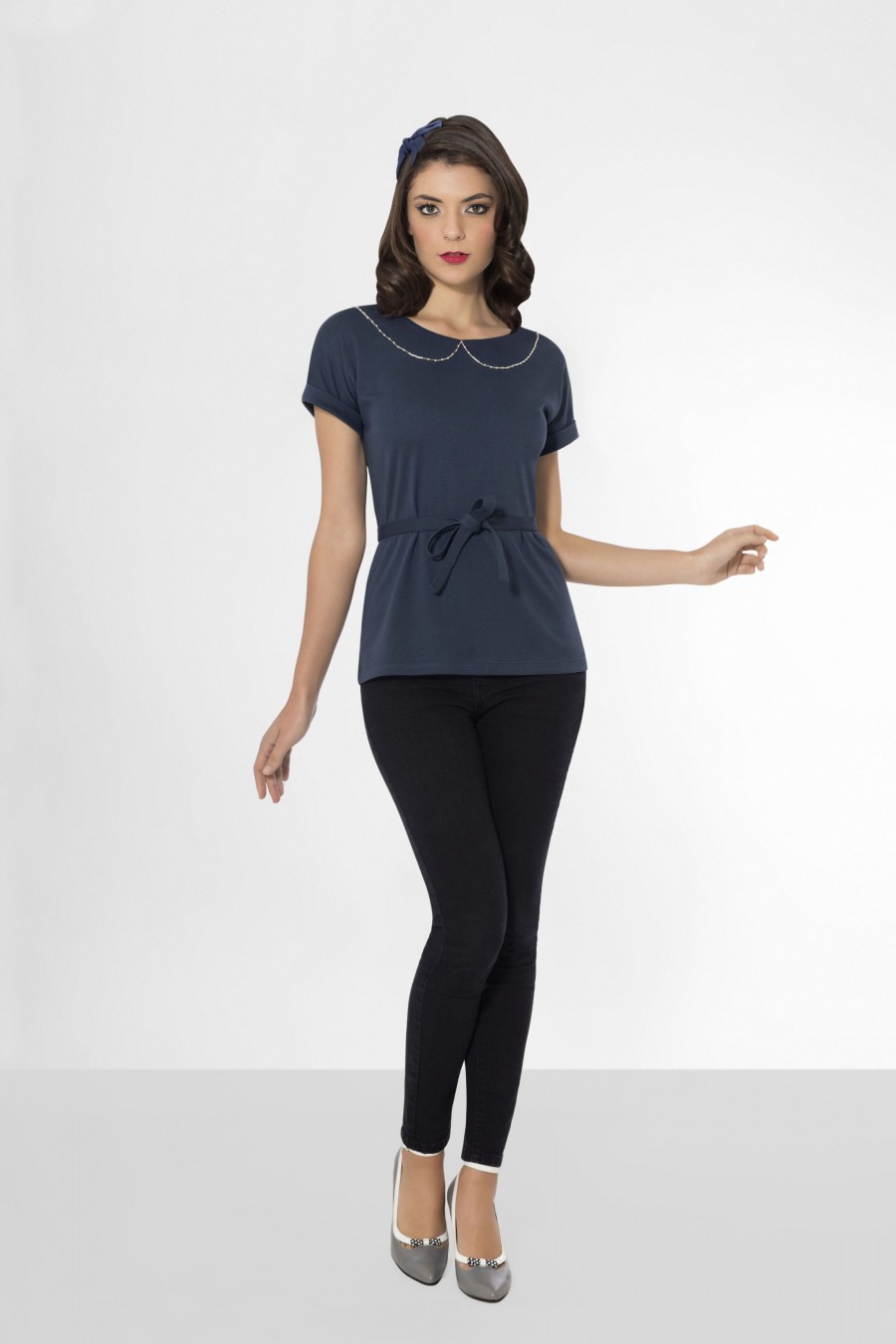 Top Geraldine Bleu foncé