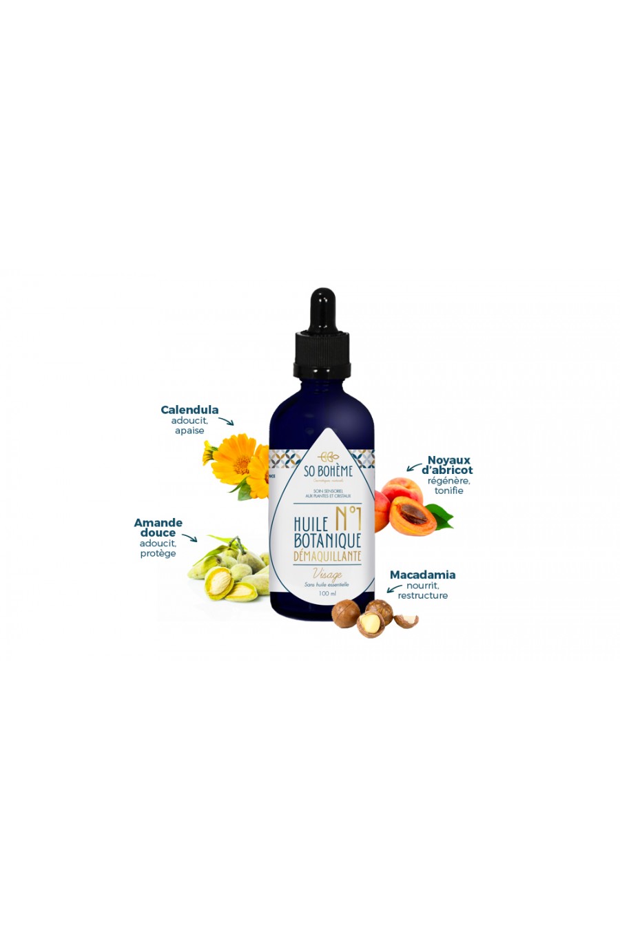 Huile démaquillante bio N°1 sans huile essentielle 100 ml