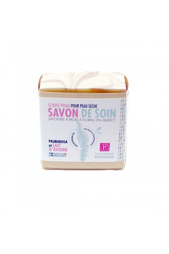 SAVON SURGRAS BIO, Palmarosa et lait d'avoine : LE ROSE POLKA !