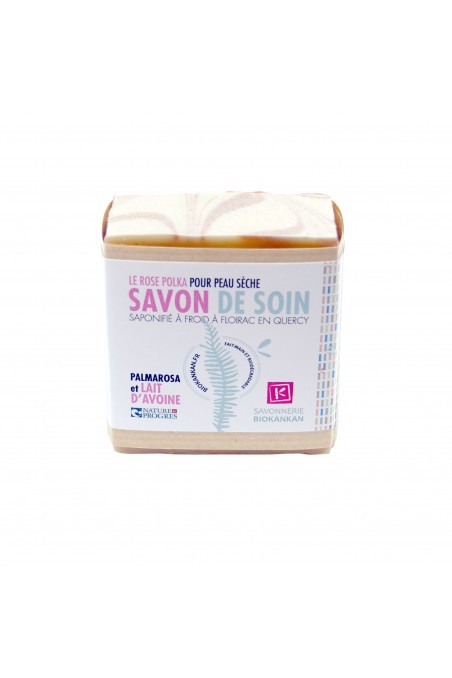 SAVON SURGRAS BIO, Palmarosa et lait d'avoine : LE ROSE POLKA !
