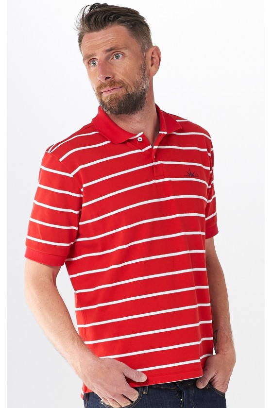 Polo Sidney Rouge rayé Blanc